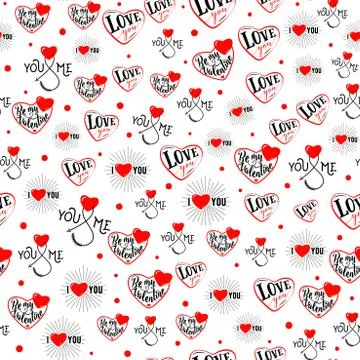 Vector illustration of valentines day seamless pattern Stock Illustration