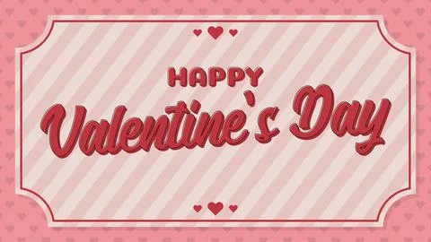 Vector Illustration of Valentine's Day Template. Valentine Poster Card Romantic  Stock Illustration