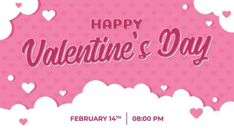 Vector Illustration of Valentine's Day Template. Valentine Poster Card Romantic  Stock Illustration