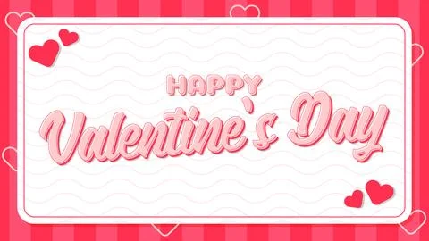 Vector Illustration of Valentine's Day Template. Valentine Poster Card Romantic  Stock Illustration