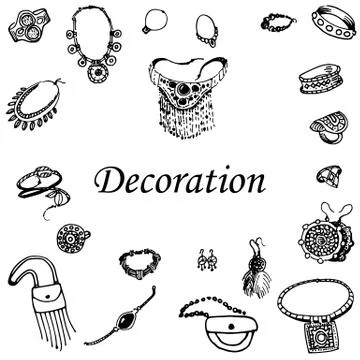 Vector illustration of a variety of decorations Stock Illustration