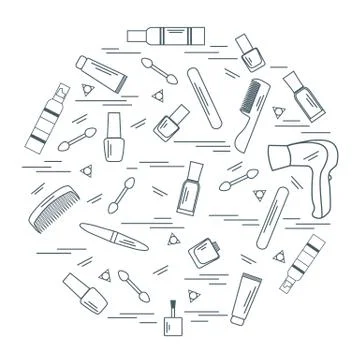 Vector illustration various accessories for the care of your body arranged in Stock Illustration