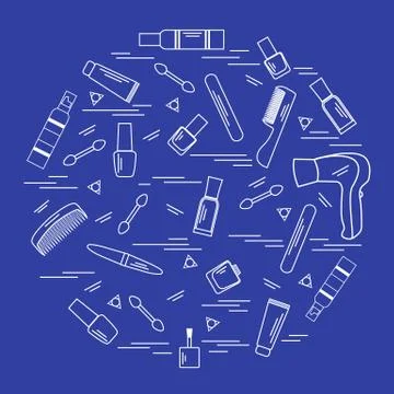 Vector illustration various accessories for the care of your body arranged in Stock Illustration
