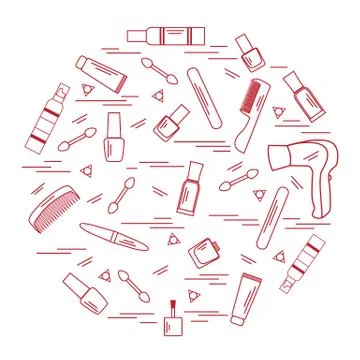 Vector illustration various accessories for the care of your body arranged in Stock Illustration