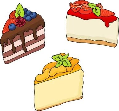 Vector illustration of various cakes and pastries Stock Illustration
