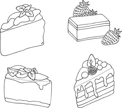 Vector illustration of various cakes and pastries Stock Illustration