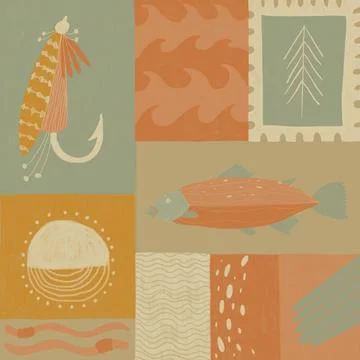 Vector illustration of various creative types in single frame Stock Illustration