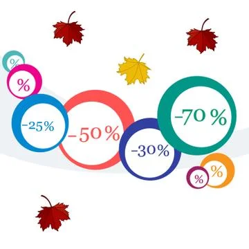 Vector  illustration of various discounts for markets and shops. Label for sh Stock Illustration