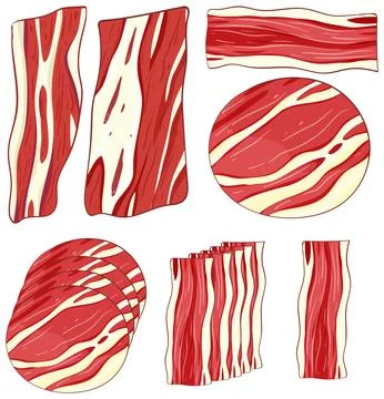 Vector Illustration of Various Meat Cuts Stock Illustration