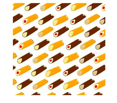 Vector illustration for various sweet waffles Sicilian dessert cannoli Stockillustratie