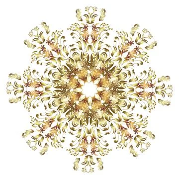 Vector illustration. Vector winter pattern. Design on golden colors. Abstract ba Stock Illustration