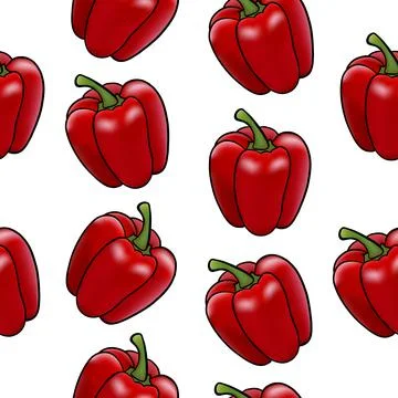 Vector illustration of a vegetable bell pepper in the style of realism red color Stock Illustration