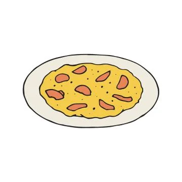 Vector illustration of vegetable omelette pizza in Stock Illustration