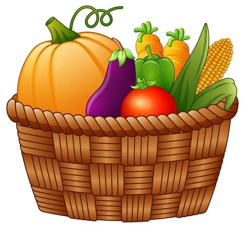 Vector illustration of Vegetables in the basket Stock Illustration