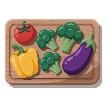 Vector illustration of Vegetables with Board Stock Illustration