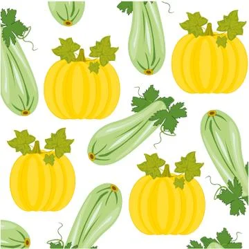 Vector illustration vegetables melon and marrow decorative pattern 库存插图
