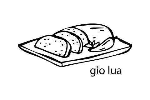 Vector illustration of a Vietnamese dish - gio lua. Dishes for Christmas and  イラスト素材