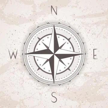 Vector illustration with a vintage compass  Stock Illustration