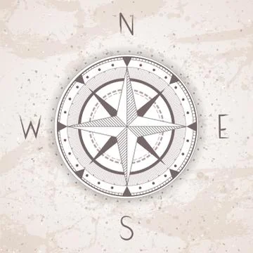 Vector illustration with a vintage compass  Stock Illustration