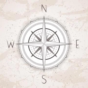 Vector illustration with a vintage compass  Stock Illustration