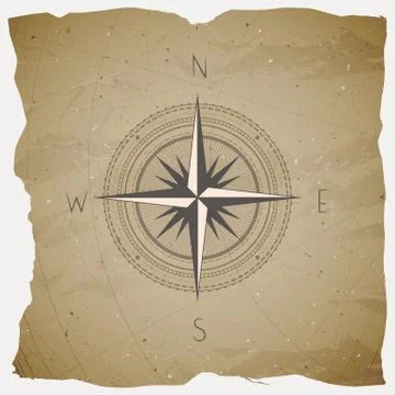 Vector illustration with a vintage compass  Stock Illustration