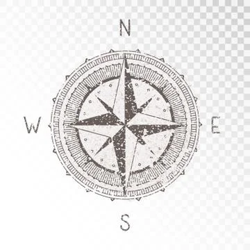 Vector illustration with a vintage compass  Stock Illustration