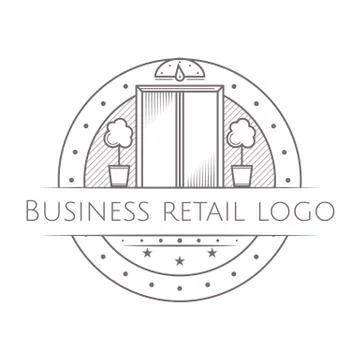 Vector illustration of vintage elevator round icon with text 스톡 일러스트