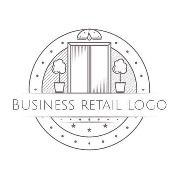 Vector illustration of vintage elevator round icon with text Design elemen... Stock Photos