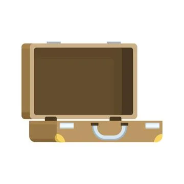 Vector illustration of vintage leather suitcase with metal details Stock Illustration
