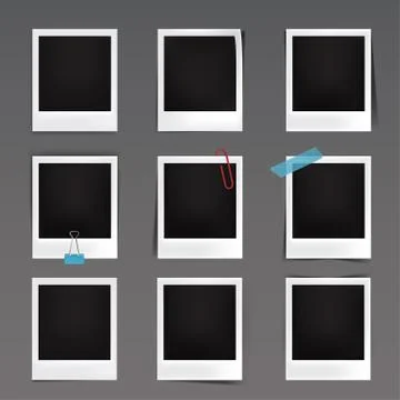 Vector illustration vintage photo frames with shadow Illustrazione stock