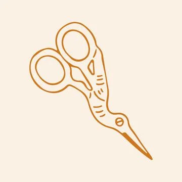 Vector illustration of vintage stork bird scissors for embroidery and Stock Illustration