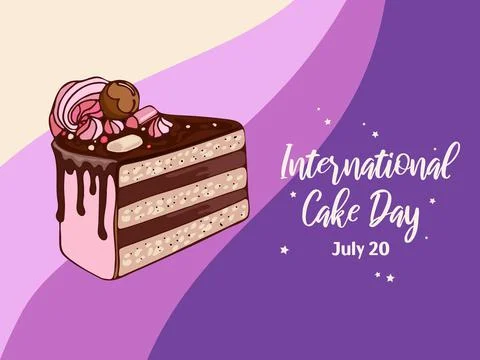 Vector illustration in vintage style appetizing chocolate strawberry cake Illustrazione stock