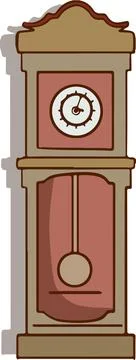 Vector illustration vintage wall clock isolated on white background Stock Illustration