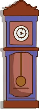 Vector illustration vintage wall clock isolated on white background Stock Illustration