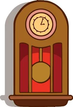 Vector illustration vintage wall clock isolated on white background Stock Illustration