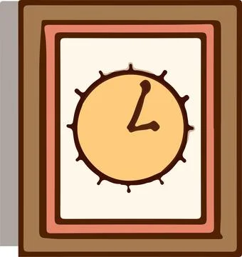 Vector illustration vintage wall clock isolated on white background Stock Illustration