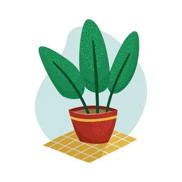 Vector illustration of a violet in a pot. Stock Illustration