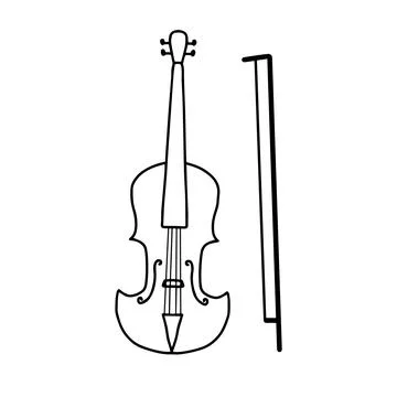 Vector illustration of a violin in doodle style. Stock Illustration