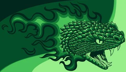 Vector illustration of Viper Snake with Flame Stock Illustration
