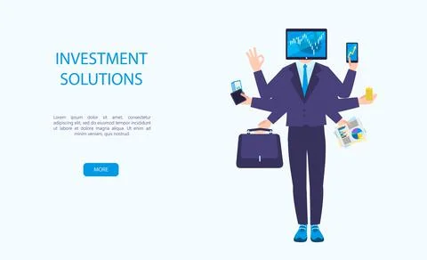 Vector illustration of virtual business assistant in different types of Stock Illustration