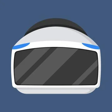 Vector illustration of Virtual Reality (VR) head mounted display (HMD) Ilustración de archivo