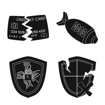 Vector illustration of virus and secure logo. Set of virus and cyber stock 스톡 일러스트