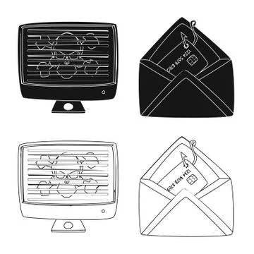 Vector illustration of virus and secure logo. Set of virus and cyber vector icon Stock-Illustration