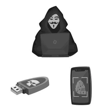 Vector illustration of virus and secure logo. Collection of virus and cyber イラスト素材