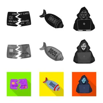 Vector illustration of virus and secure logo. Collection of virus and cyber 库存插图