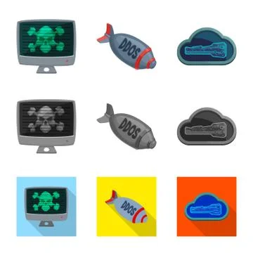Vector illustration of virus and secure icon. Set of virus and cyber vector icon Stock Illustration