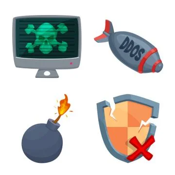 Vector illustration of virus and secure icon. Collection of virus and cyber Stock-Illustration