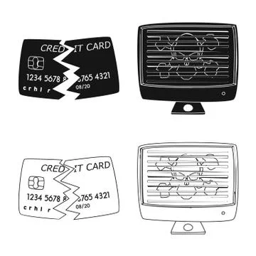 Vector illustration of virus and secure logo. Set of virus and cyber stock Illustration