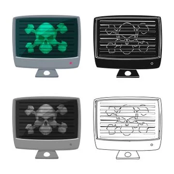 Vector illustration of virus and secure logo. Set of virus and cyber vector icon Illustrazione stock