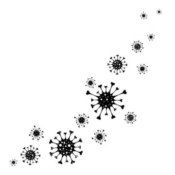 Vector illustration of virus on white background. Symbol of disease and coron Stock Illustration